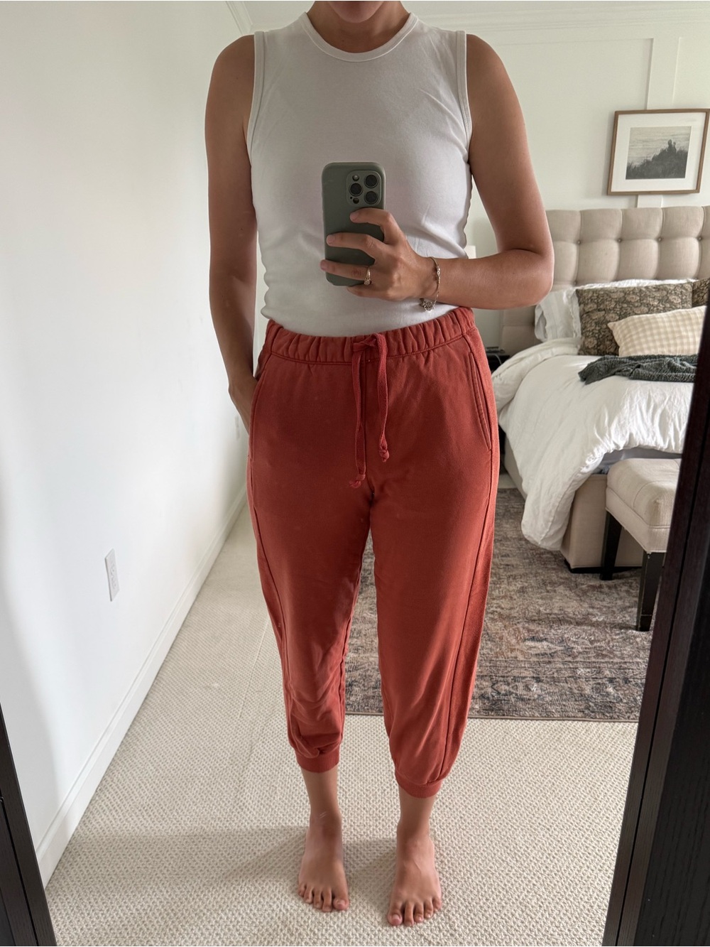 Aerie - Casual Drawstring Jogger Pants - Rust - Small